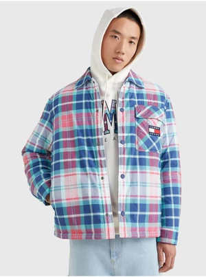 Blue Mens Plaid Outerwear Tommy Jeans - Men