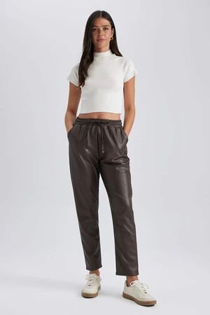 DEFACTO jogger With Pockets Faux Leather Pants