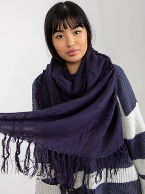 Women's purple smooth scarf with fringe