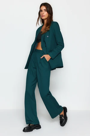 Trendyol Green Woven Blazer Jacket and Straight Trousers Two Piece Set