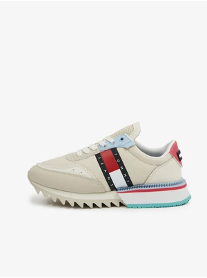 Beige Women's Leather Sneakers Tommy Jeans - Women