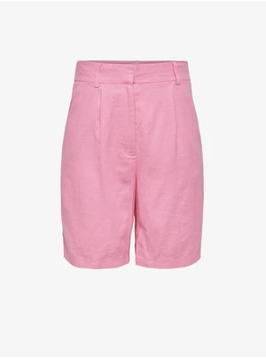 Pink Women's Shorts with Linen ONLY Caro - Women