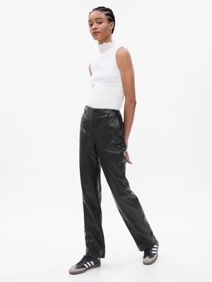 Black women's faux leather pants GAP