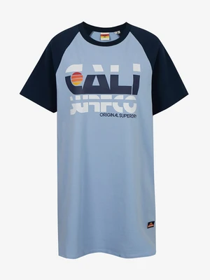 SuperDry Cali Surf Raglan Tshirt Šaty Modrá