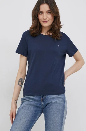 Bavlněné tričko Tommy Jeans bílá barva, DW0DW11459