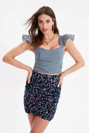 Női crop top Trendyol Navy