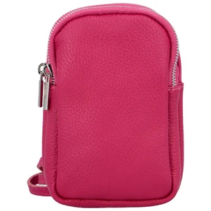 Dámské kožené crossbody pouzdro fuchsiové  - Delami Valli