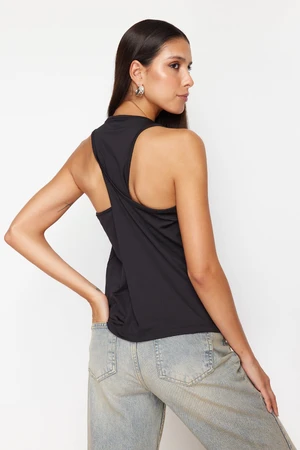 Trendyol Black More Sustainable Back Detail Flexible Knitted Blouse