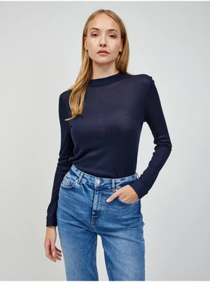 Dark blue basic long sleeve T-Shirt ORSAY - Women
