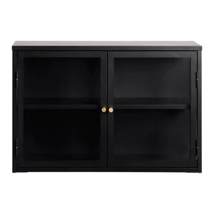 Czarna metalowa witryna wisząca 90x60 cm Carmel – Unique Furniture