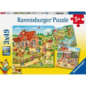 Ravensburger Puzzle Prázdniny na vidieku 3 x 49 dielikov