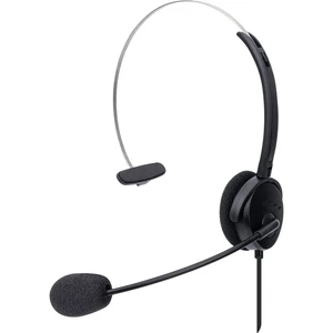 Manhattan Mono USB-Headset On-Ear kabelgebunden USB-A-Stecker Lautstärkeregelung schwarz náhlavná sada mono s USB káblov