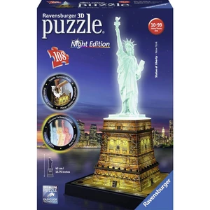 Ravensburger 3D Puzzle Socha slobody v noci