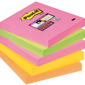 Post-it samolepiace poznámka 654S-N 127 mm x 76 mm  neónovo zelená, neónovo oranžová, neónovo žltá, neónová ružová 450 l