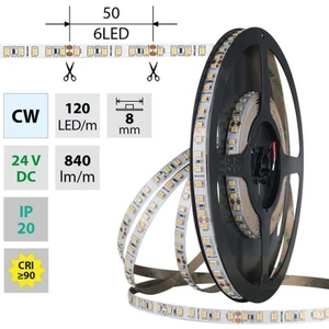 LED pásek McLED 24V studená bílá CRI90 š=8mm IP20 9,6W/m 120LED/m SMD2835 ML-126.838.60.2