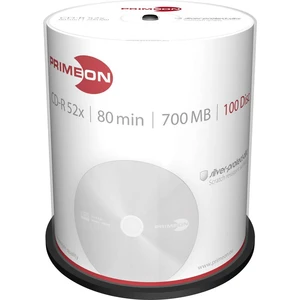 Primeon 2761103 CD-R 80 700 MB 100 ks vreteno strieborný matný povrch