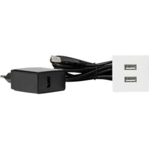 Vestavná zásuvka Kopp 939746019 s USB, IP20, bílá