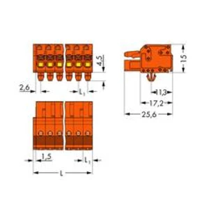 Zásuvkový konektor na kabel WAGO 2231-320/008-000, 103.10 mm, pólů 20, rozteč 5.08 mm, 10 ks