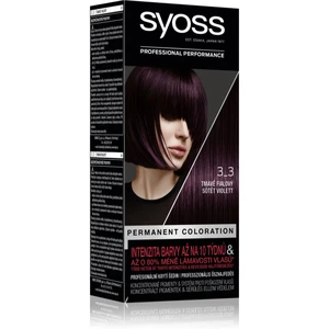 Syoss Color permanentní barva na vlasy odstín 3-3 Dark Violet 2x50 ml