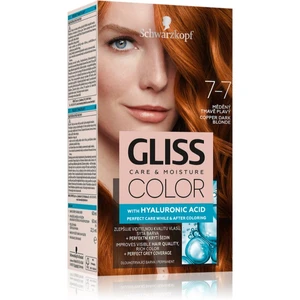 Schwarzkopf Gliss Color permanentní barva na vlasy odstín 7-7 Měděný Tmavě Plavý 2x60 ml