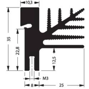 Prolisovaný chladič Fischer Elektronik SK 482 100 SA, 100 x 33 x 35 mm