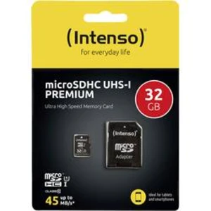 Paměťová karta microSDHC, 32 GB, Intenso Premium, Class 10, UHS-I, vč. SD adaptéru