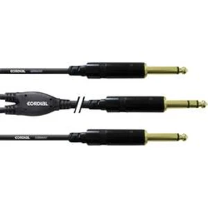 Y kabel Cordial CFY 1.5 VPP [1x jack zástrčka 6,3 mm - 2x jack zástrčka 6,3 mm], 1.50 m, černá