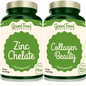 GreenFood Nutrition Collagen Beauty + Zinc Chelate sada (pro vlasy, nehty a pokožku)