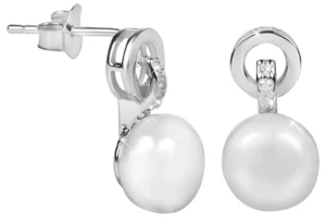 JwL Luxury Pearls Náušnice s bílou pravou perlou JL0503