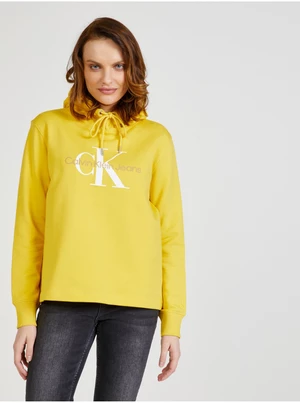 Yellow Women's Patterned Hoodie Calvin Klein Jeans