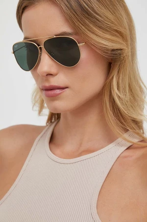 Slnečné okuliare Ray-Ban AVIATOR REVERSE zlatá farba, 0RBR0101S