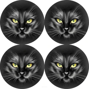 Bertoni Home Unisex's 4 Thick Round Table Pads Set Nero