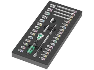 Wera 150110 Ráčnová sada Zyklop 1/4" 8000 A typ 9720 v pěnové vložce Set 1 (Sada 37 dílů)