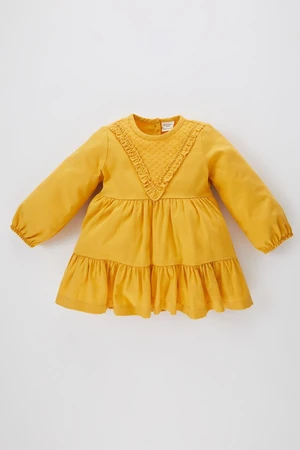 DEFACTO Baby Girl Long Sleeve Twill Dress