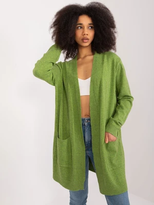 Light green loose cardigan with pockets