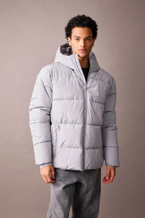 DEFACTO Hooded Puffer Jacket Zippered Double Pocket