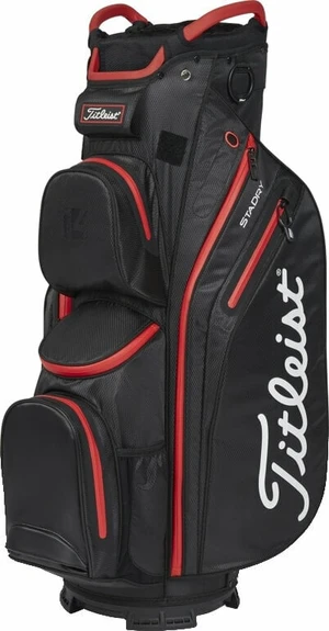 Titleist Cart 14 StaDry Black/Black/Red Torba na wózek golfowy