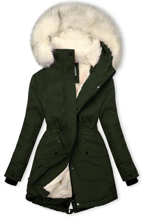 Parka mit warmem Futter Khaki/Ecru