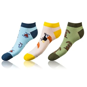 Sada tří párů unisex ponožek v modré, žluté a zelené barvě Bellinda CRAZY IN-SHOE SOCKS 3x