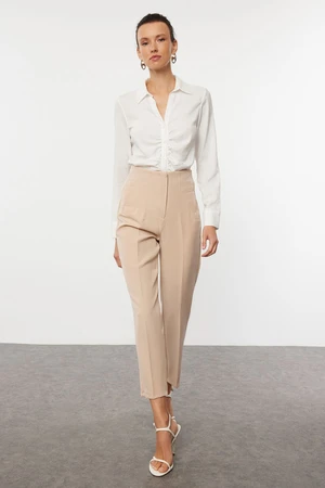 Trendyol Beige Iron-On Woven Trousers