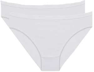 DIM COTTON BIO MINISLIP 2x - Women's cotton panties 2 pcs - white