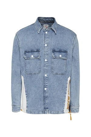 Tommy Jeans Bunda - DENIM WORKER SHIRT JACKET SMXLBC modrá