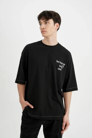 DEFACTO Loose Fit Crew Neck Printed Short Sleeve T-Shirt