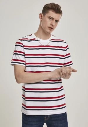 Yarn Dyed Skate Stripe Tee White/Red/Midnightnavy