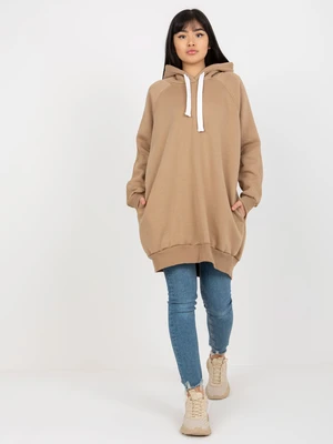 Women's long sweatshirt - beige