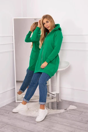 Insulated sweatshirt with back zip green