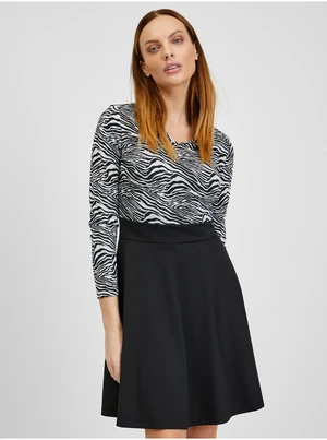 Orsay White and Black Women Patterned Dress - Women