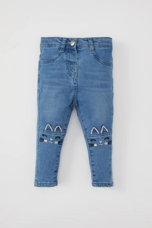 DEFACTO Baby Girl 3D Straight Leg Jean Trousers