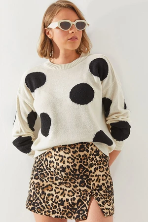 Bianco Lucci Women's Polka Dot Knitted Sweater