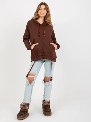 Women's hoodie Och Bella - brown